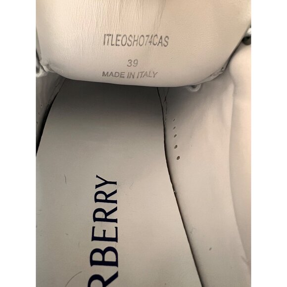 BURBERRY ROBIN WHITE LEATHER SNEAKERS SIZE 39 - Picture 9 of 12